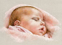 Baby pastel portrait drawing