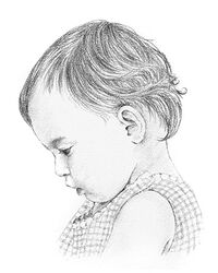 Baby pencil portrait drawing