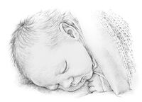 Baby pencil portrait drawing