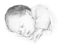 Baby pencil portrait drawing