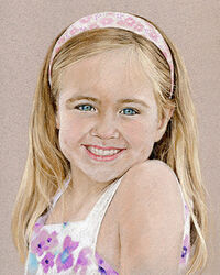 Pastel portrait drawing of a girl