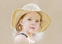 Pastel portrait drawing of a girl