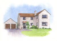 Watercolour house portrait