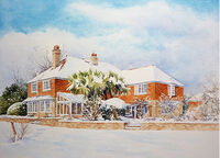 House watercolour painting