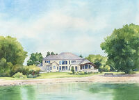 House watercolour painting