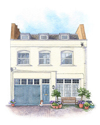 Watercolour painting of a London Mews House