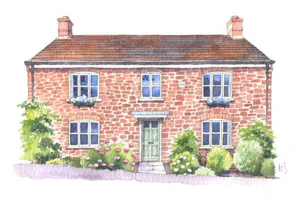 House watercolour paintings
