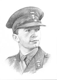 Pencil drawing of a man in uniform
