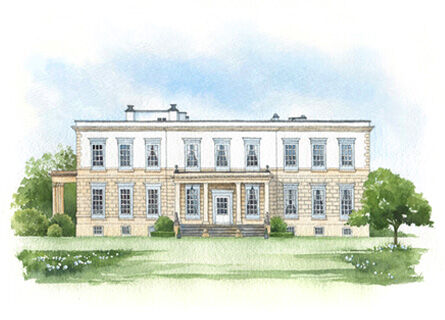Watercolur painting of Buxted Park Hotel