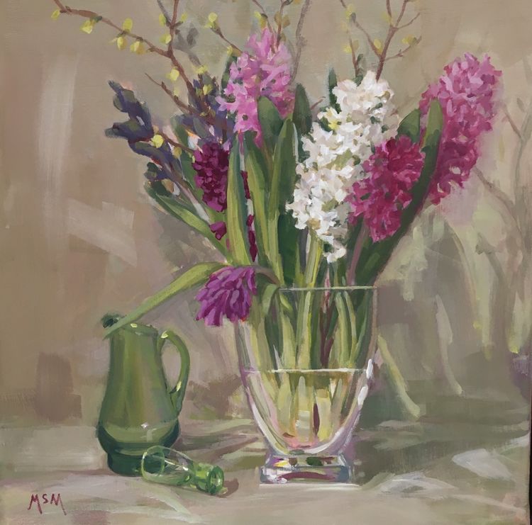May 10th One Day Spring Flower Still Life Painting workshop £60 10am-4pm I will ask you to bring along a piece of silverware/glass, with your flowers. You will be guided right through from the setting up stage to mixing and application of paint All materials provided