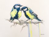 'Great Tits' Greetings card