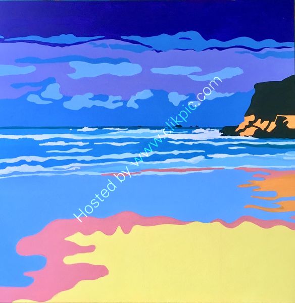 'Stormy skies over Porthcothan Bay'