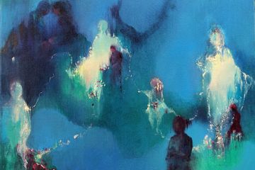 Connected. Ink and oil on canvas. 41x31cm