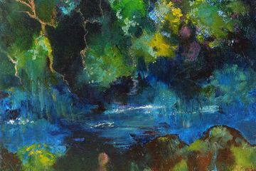 River bank (1). Oil on canvas. 30x30cm