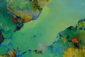 Continents. Ink and oil on canvas. 41x31cm