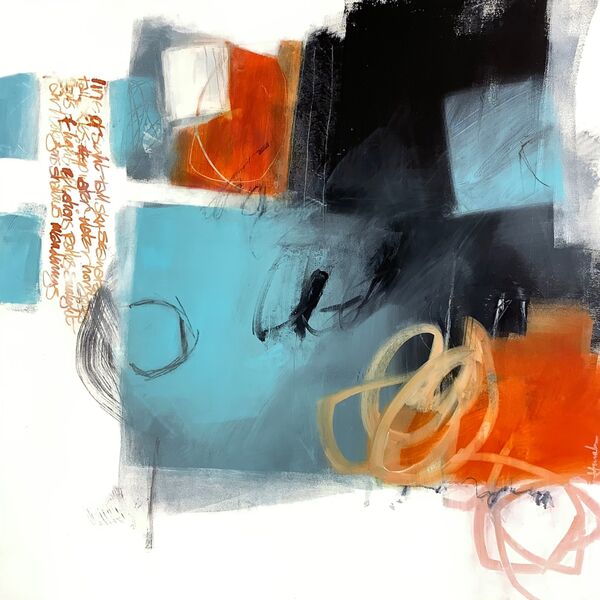 Atmospheric abstract painting on canvas for sale