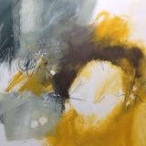 Rough gold abstract-landscape-painting-in-blue-and-gold