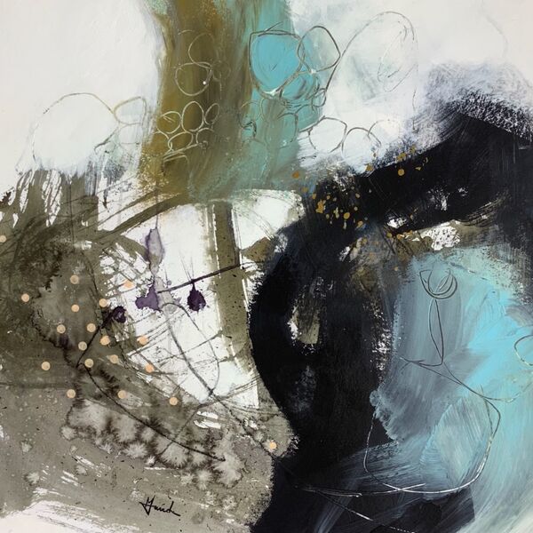 Breaking sea Abstract Cornish coast painting for sale