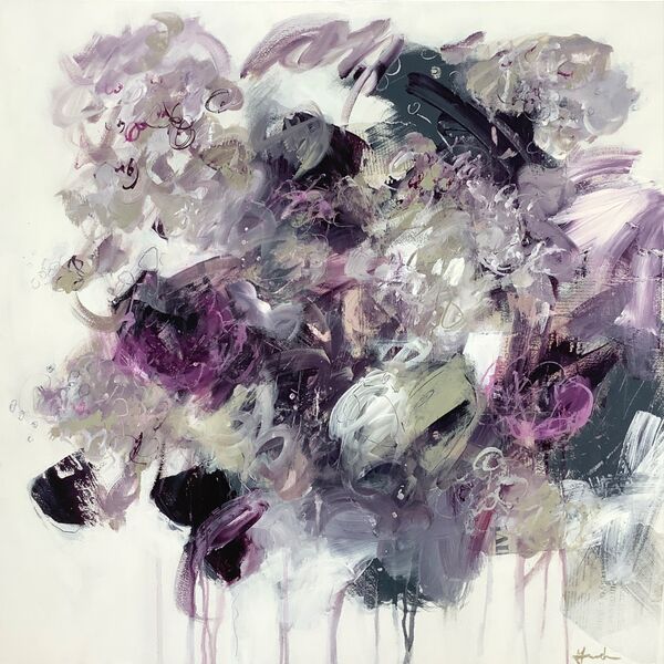 Abstract flower painting on canvas for sale