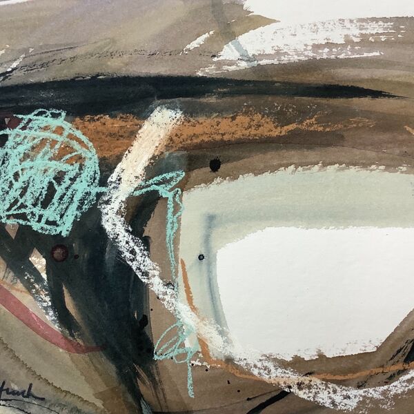 Intertidal abstract landscape painting on watercolour paper