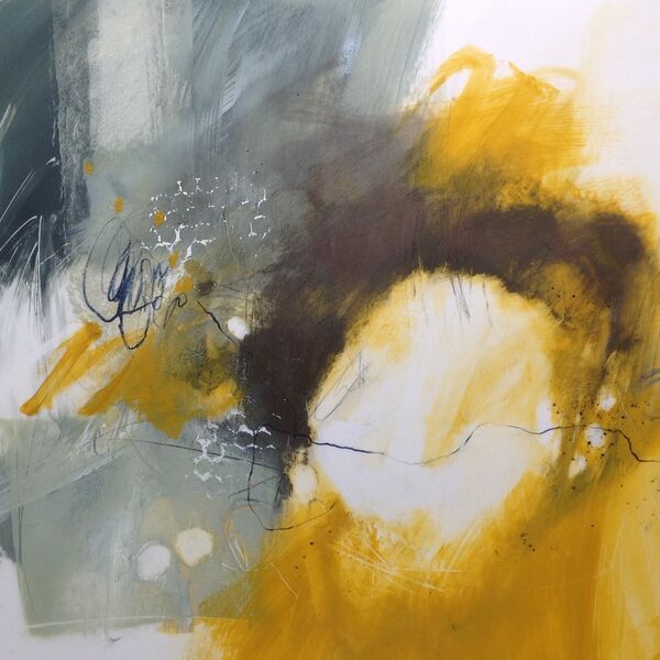 Rough gold abstract-landscape-painting-in-blue-and-gold