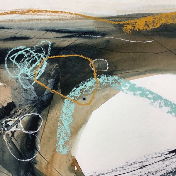 Fallen light abstract landscape painting on watercolour paper