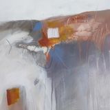 Broken landscape abstract-upland-landscape-painting