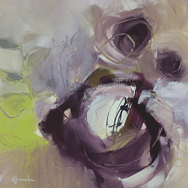 Abstract floral painting by contemporary artist Mari French