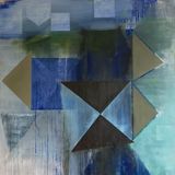 Old Blue 118x118cm