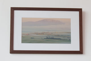 A3 mounted and framed print walnut grain