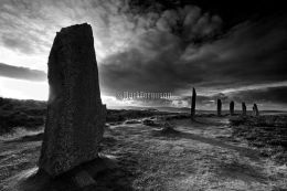 Ring of Brodgar in black and white