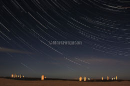 Startrails on a moonlit night