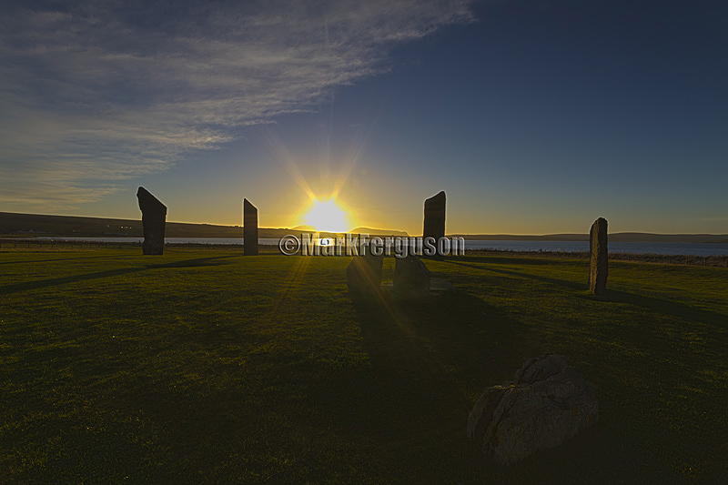 Stenness Stones winter sunset