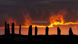 Sunlit clouds at The Ring of Brodgar