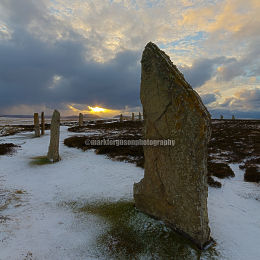 Ring of Brodgar winter sunset