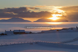 Freezing fog over The Harray Loch