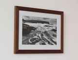 Black and white mounted and framed print walnut grain