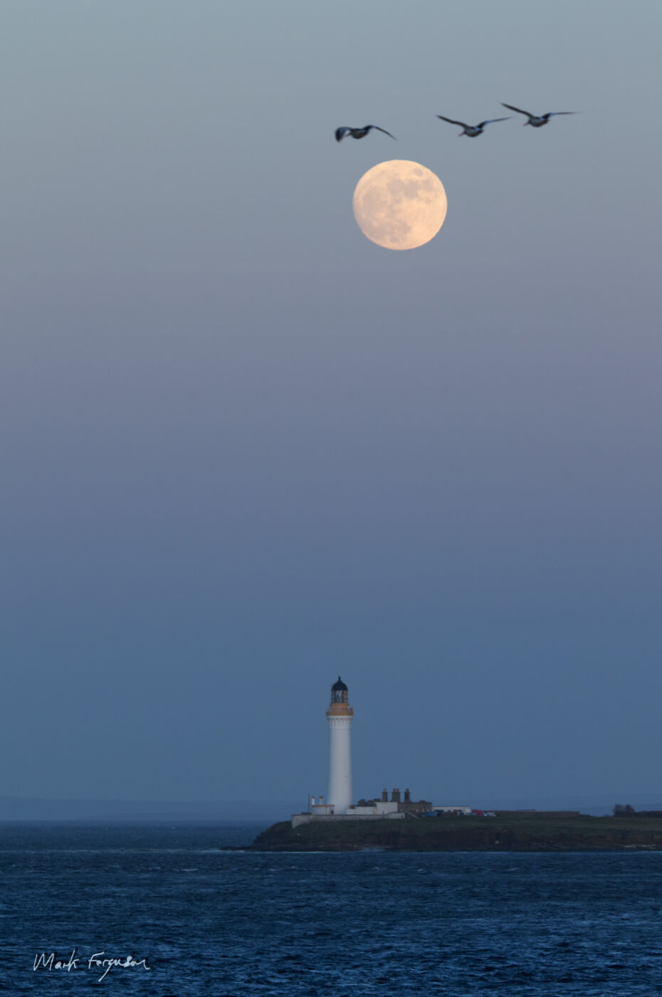 Moonrise over Graemsay Lighthouse