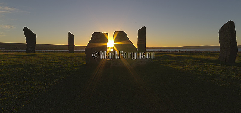 Starburst sunset at Stenness