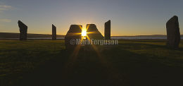 Starburst sunset at Stenness