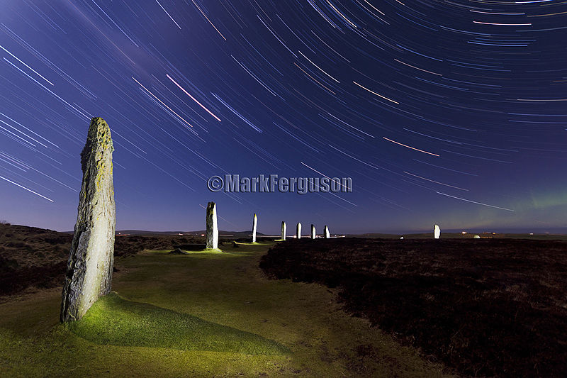 Auroral glow at The Ring of Brodgar
