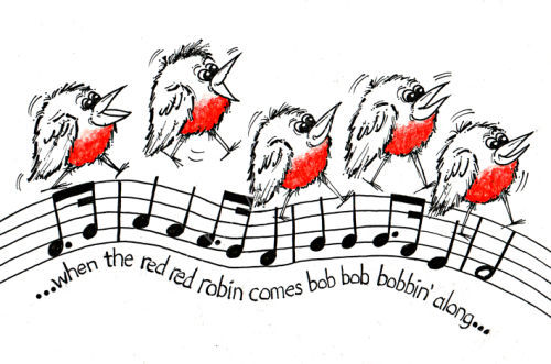 Red Red Robin. Now available as a Xmas card.