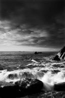 Waves hitting the Rocks.