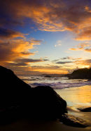Sunset, Freathy Beach, Whitsand Bay, Cornwall, UK