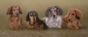 Original Pastel Painting of Oscar, Cami, Farrah and Dolly.