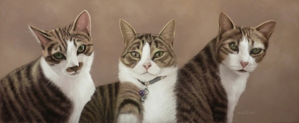 Original Pastel Painting of Billy, Luna & Rebel.