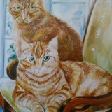 Oil Paintings of Cats (detail from former commission)
