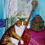 Time to introduce Stripey, son of Kitty. Always nodding off, great on the Double Bass.