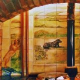 Detail from Large Mural on section "Hand Painted Tile Murals"