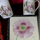 Hand Painted Tile in Trivet with Printed Mugs